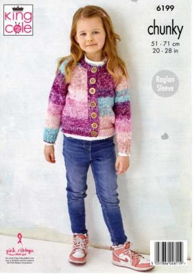 Knitting Pattern - King Cole 6199 - Hedgerow Chunky - Child's Cardigan & Sweater